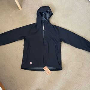 Fjallraven Black Raincoat Minimalist Design